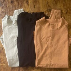 3 pc Women's Cotton Mock Neck Sleeveless Bodysuit